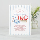 Rookie des 2. Geburtstags Baseball-Party Einladung (Stehend Vorderseite)