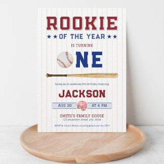 Rookie des Jahres 1. Geburtstag Baseball Einladung