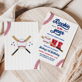Rookie des Jahres 1. Geburtstag Baseball Geburtsta Einladung