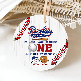 Rookie des Jahres 1. Geburtstag Baseball Geschenkanhänger