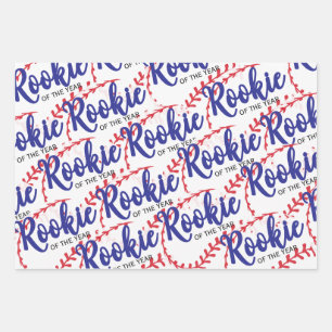 Rookie des Jahres 1. Geburtstag Baseball Geschenkpapier Set