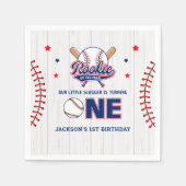 Rookie des Jahres 1. Geburtstag Baseball Napkins Serviette (Vorderseite)
