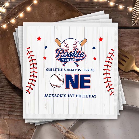 Rookie des Jahres 1. Geburtstag Baseball Napkins Serviette