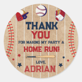 Rookie des Jahres 1. Geburtstag Baseball Runder Aufkleber