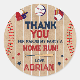 Rookie des Jahres 1. Geburtstag Baseball Runder Aufkleber