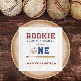Rookie des Jahres 1. Geburtstag Baseball Serviette