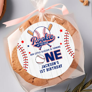 Rookie des Jahres 1. Geburtstag Baseball Sticker