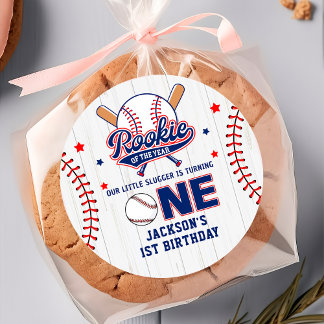 Rookie des Jahres 1. Geburtstag Baseball Sticker