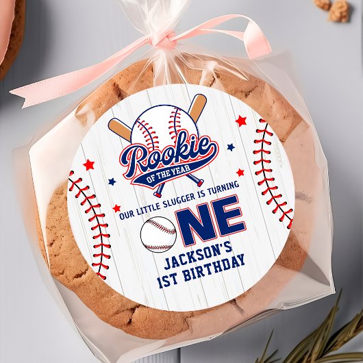 Rookie des Jahres 1. Geburtstag Baseball Sticker