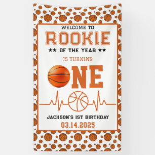 Rookie des Jahres 1. Geburtstag Basketball Banner