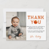 Rookie des Jahres 1. Geburtstag Basketball Dankeskarte (Vorderseite)