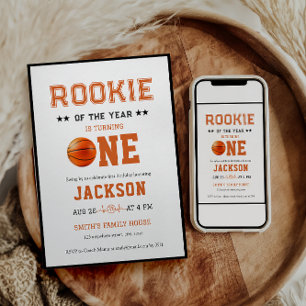 Rookie des Jahres 1. Geburtstag Basketball Einladung
