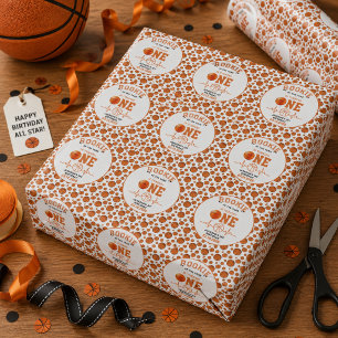 Rookie des Jahres 1. Geburtstag Basketball Geschenkpapier