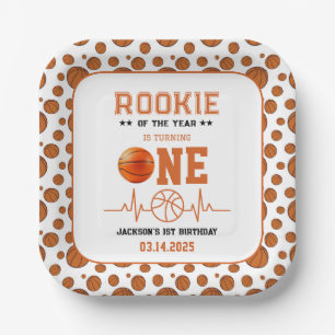 Rookie des Jahres 1. Geburtstag Basketball Pappteller