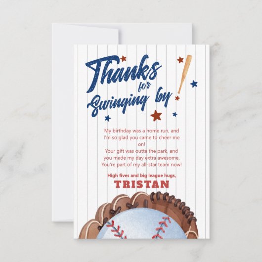 Rookie des Jahres 1. Geburtstag Dankeschön Karte (Vorderseite)