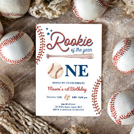 Rookie des Jahres 1. Sport Boy Baseball Geburtstag Einladung
