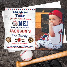 Rookie des Jahres Baseball 1. Geburtstag Batter Up Einladung