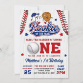 Rookie des Jahres Baseball 1. Geburtstag Einladung (Vorderseite)