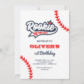 Rookie des Jahres Baseball 1. Geburtstag Einladung (Vorderseite)