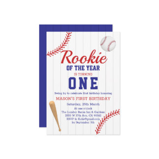 Rookie des Jahres Baseball 1. Geburtstag Einladung