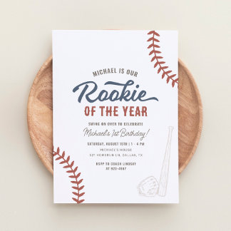 Rookie des Jahres Baseball 1. Geburtstag Einladung