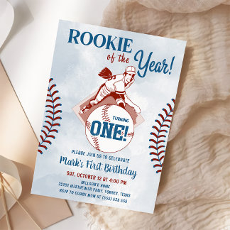Rookie des Jahres Baseball 1. Geburtstag Einladung