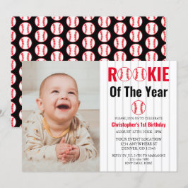 Rookie des Jahres Baseball 1. Geburtstag Einladung