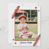 Rookie des Jahres Baseball 1. Geburtstag Foto Einladung (Rückseite)
