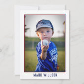 Rookie des Jahres Baseball 1. Geburtstag Foto Einladung (Rückseite)