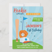 Rookie des Jahres Baseball 1. Geburtstag Party (Vorderseite)