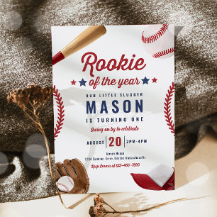 Rookie des Jahres Baseball 1. Geburtstag Party Einladung