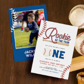 Rookie des Jahres Baseball 1. Geburtstag Party Inv Einladung