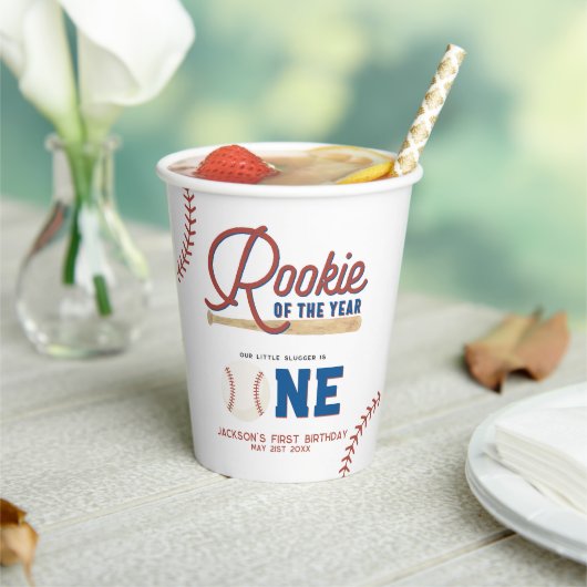 Rookie des Jahres Baseball 1. Geburtstag Party Pappbecher (In Situ)