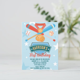 Rookie des Jahres Baseball 1. Geburtstag Postkarte