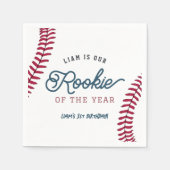 Rookie des Jahres Baseball 1. Geburtstag Serviette (Vorderseite)