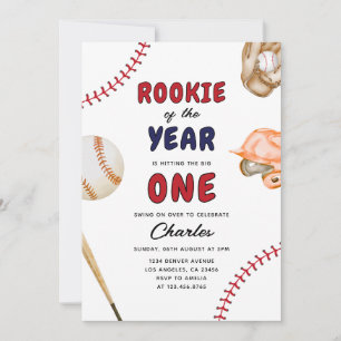 Rookie des Jahres Baseball 1. Sportgeburtstag Einladung