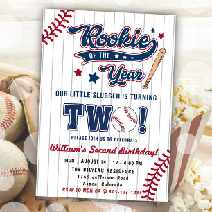 Rookie des Jahres Baseball 2. Geburtstag Einladung
