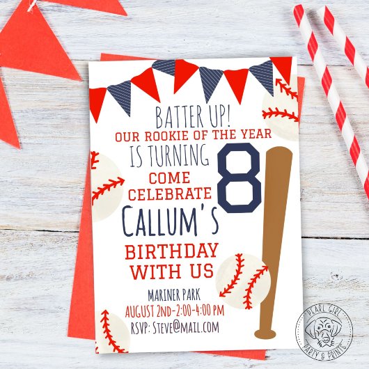 Rookie des Jahres Baseball Geburtstag Einladung