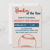 Rookie des Jahres Baseball Geburtstagsparty (Vorderseite)