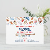 Rookie des Jahres Baseball Geburtstagsparty Einladung (Stehend Vorderseite)