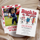 Rookie des Jahres Baseball Groovy 1. Geburtstag Einladung