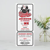 Rookie des Jahres Baseball Ticket 1. Geburtstag Einladung (Stehend Vorderseite)