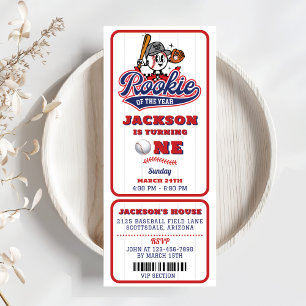 Rookie des Jahres Baseball Ticket 1. Geburtstag Einladung