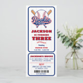 Rookie des Jahres Baseball Ticket 3. Geburtstag Einladung (Stehend Vorderseite)