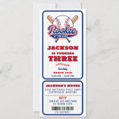 Rookie des Jahres Baseball Ticket 3. Geburtstag Einladung (Vorderseite)