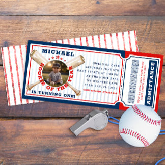 Rookie des Jahres Baseball Ticket Geburtstag Einladung