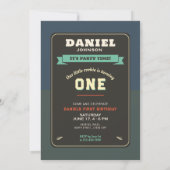 Rookie des Jahres erste Geburtstagsparty Einladung (Rückseite)