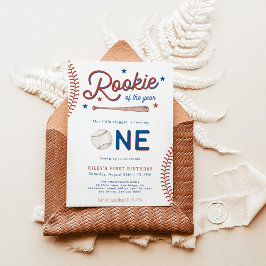 Rookie des Jahres Erster Geburtstag Baseball Party Einladung