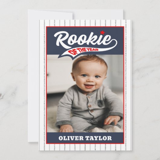 Rookie des Jahres Foto Kid's Party Einladung (Vorderseite)