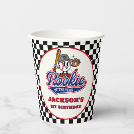 Rookie des Jahres Personalisiert Baseball Geburtst Pappbecher